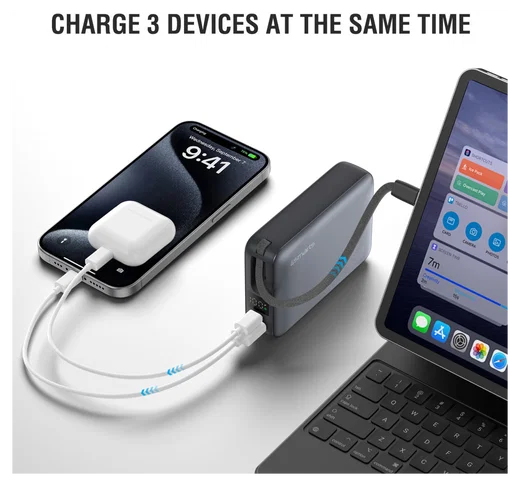 4smarts Enterprise Compact 20.000mAh Powerbank 45W Ingebouwde USB-C Kabel afbeelding 3