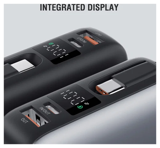 4smarts Enterprise Compact 20.000mAh Powerbank 45W Ingebouwde USB-C Kabel afbeelding 4