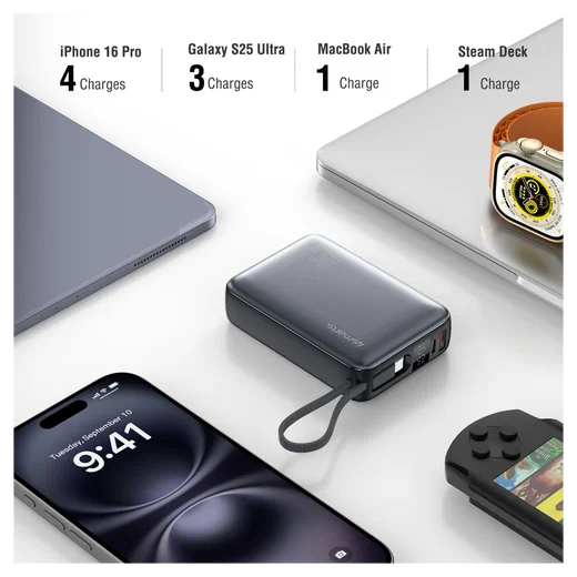 4smarts Enterprise Compact 20.000mAh Powerbank 45W Ingebouwde USB-C Kabel afbeelding 5