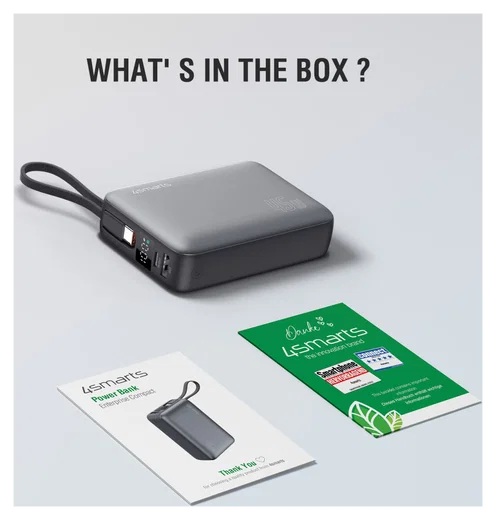 4smarts Enterprise Compact 20.000mAh Powerbank 45W Ingebouwde USB-C Kabel afbeelding 6