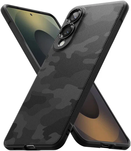 Ringke Onyx Samsung Galaxy S25 Edge Hoesje Flexibel TPU Back Cover Camo Zwart afbeelding 1