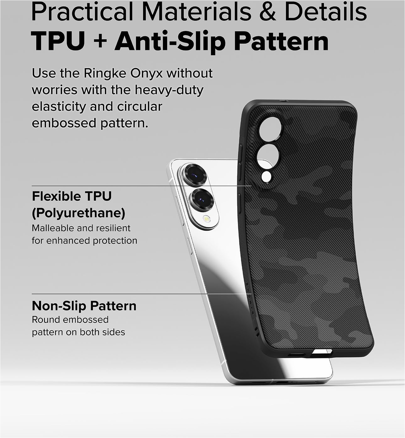 Ringke Onyx Samsung Galaxy S25 Edge Hoesje Flexibel TPU Back Cover Camo Zwart afbeelding 7