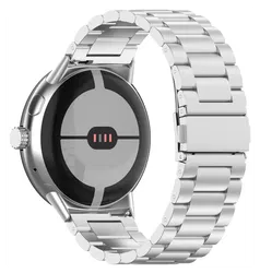 Google Pixel Watch 3 45MM Bandje - Roestvrij Staal - met Schakels - Zilver afbeelding