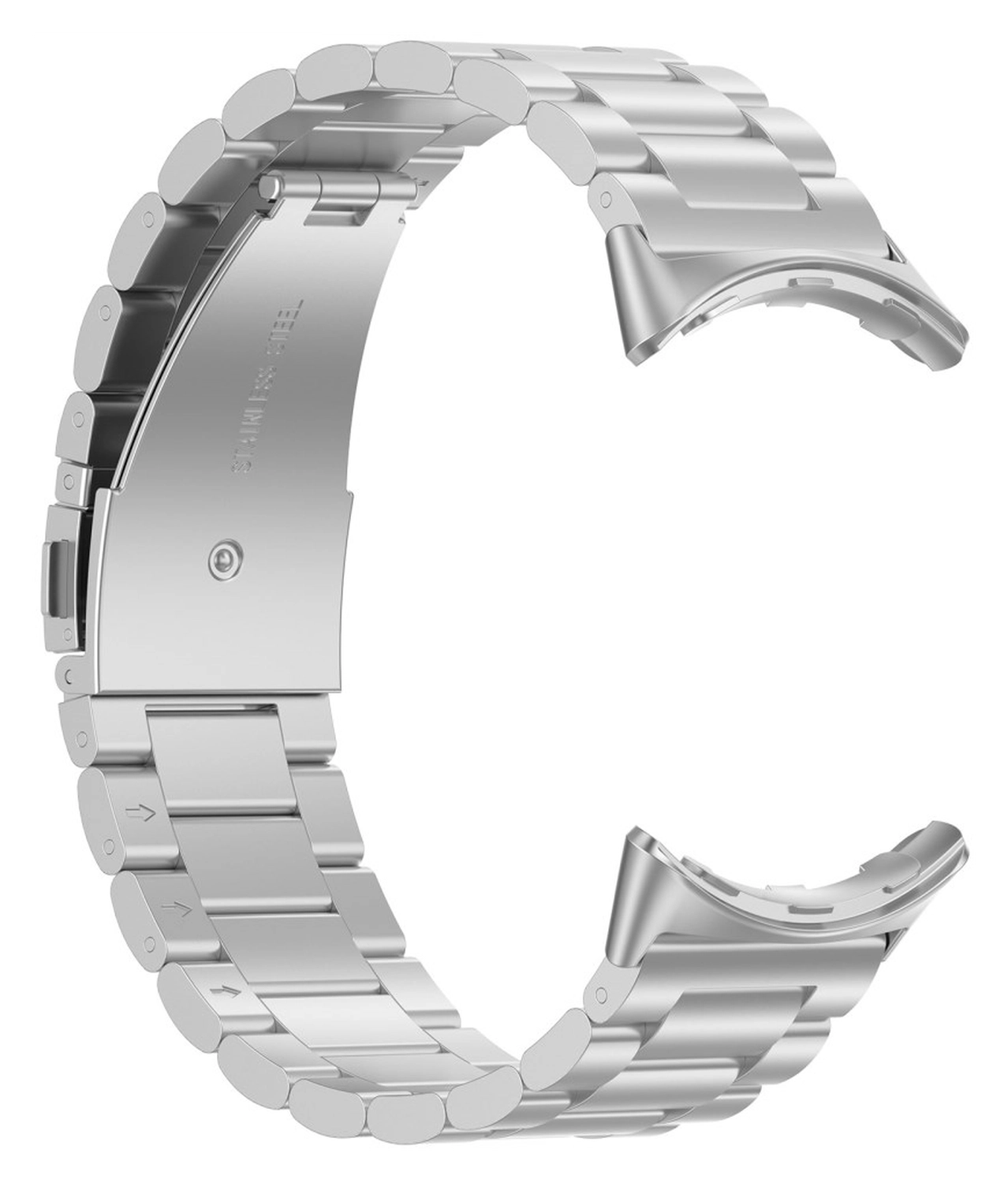 Google Pixel Watch 3 45MM Bandje - Roestvrij Staal - met Schakels - Zilver afbeelding 5
