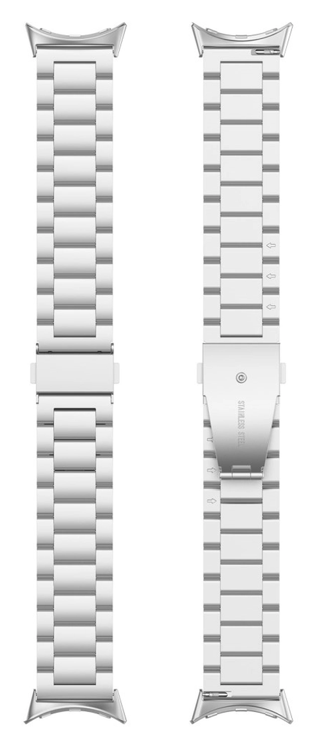 Google Pixel Watch 3 45MM Bandje - Roestvrij Staal - met Schakels - Zilver afbeelding 6