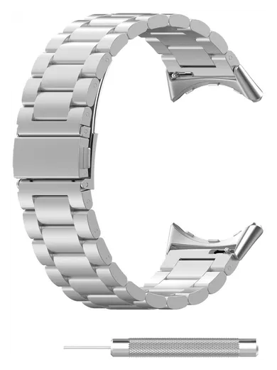 Google Pixel Watch 3 45MM Bandje - Roestvrij Staal - met Schakels - Zilver afbeelding 7