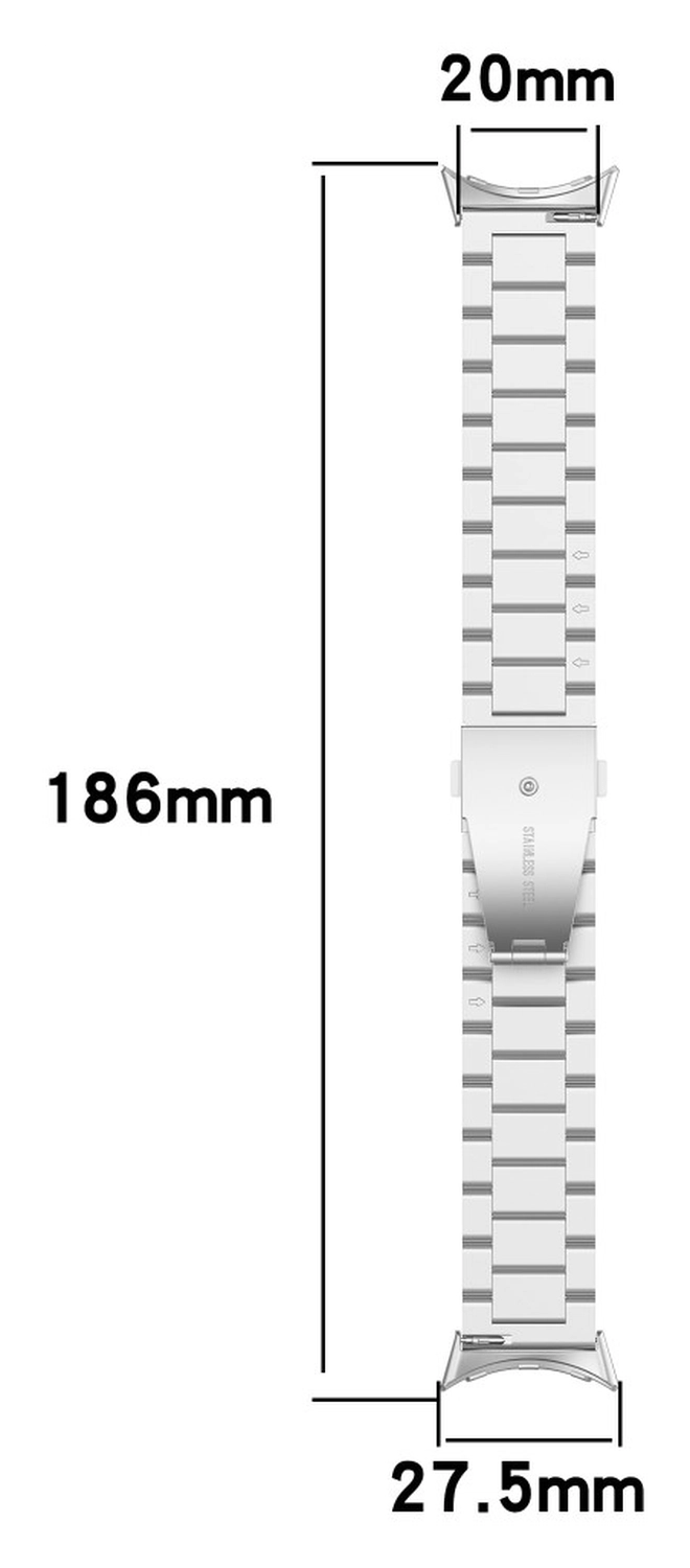Google Pixel Watch 3 45MM Bandje - Roestvrij Staal - met Schakels - Zilver afbeelding 8