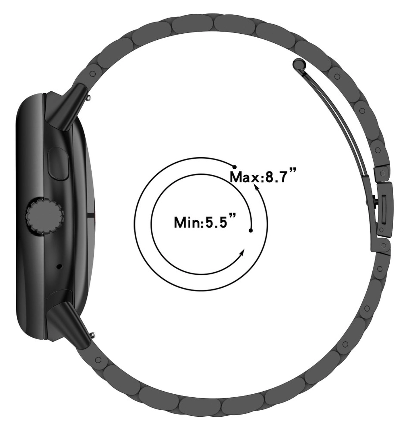 Google Pixel Watch 3 45MM Bandje - Roestvrij Staal - met Schakels - Zilver afbeelding 9