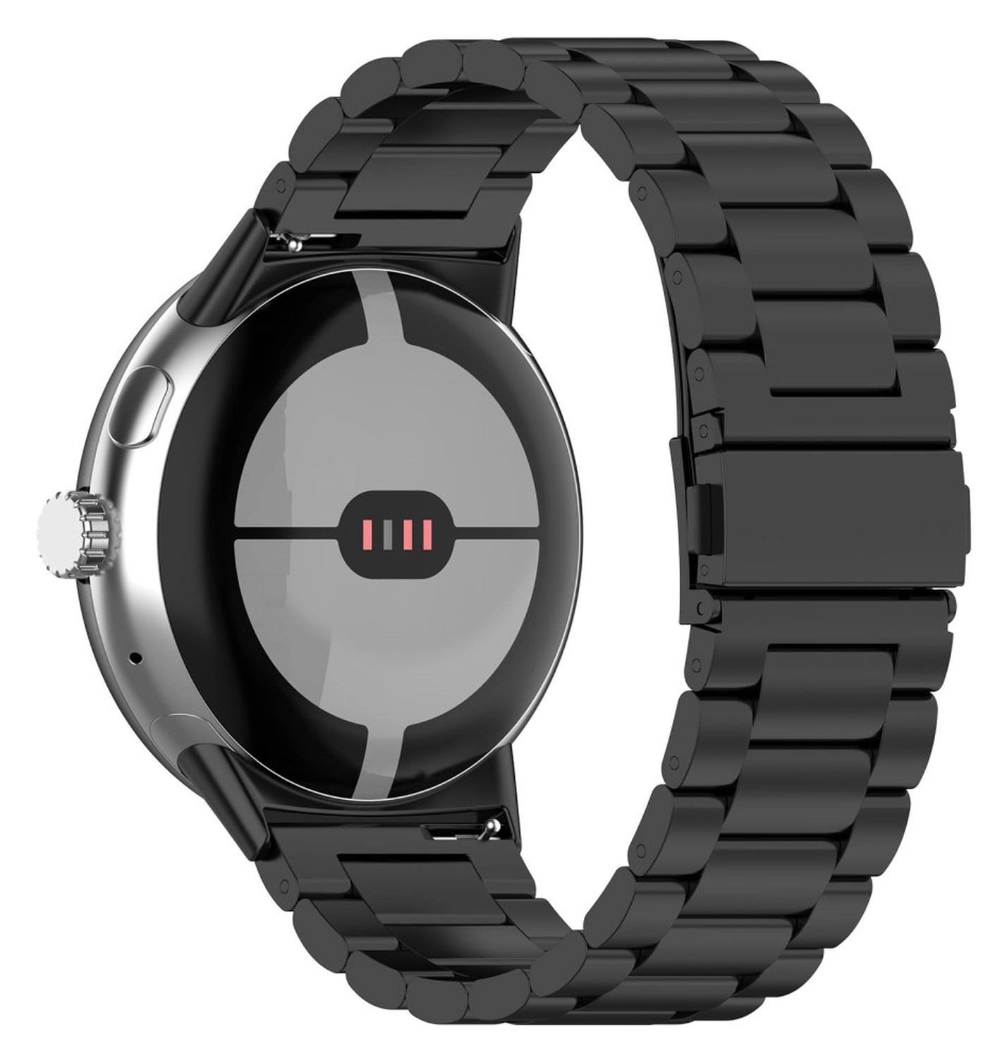 Google Pixel Watch 3 45MM Bandje - Roestvrij Staal - met Schakels - Zwart afbeelding 1