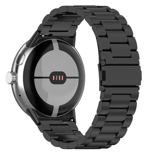 Google Pixel Watch 3 45MM Bandje - Roestvrij Staal - met Schakels - Zwart afbeelding 1