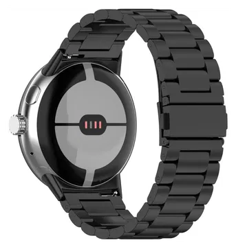 Google Pixel Watch 3 45MM Bandje - Roestvrij Staal - met Schakels - Zwart