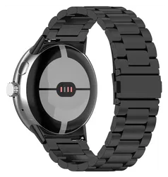 Google Pixel Watch 3 45MM Bandje - Roestvrij Staal - met Schakels - Zwart afbeelding