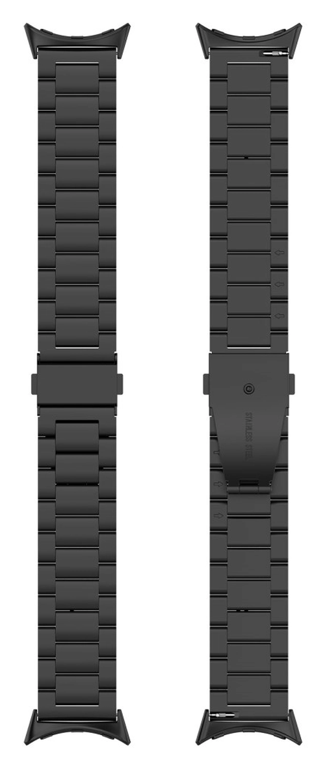 Google Pixel Watch 3 45MM Bandje - Roestvrij Staal - met Schakels - Zwart afbeelding 6
