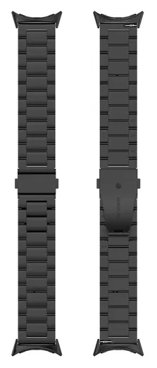 Google Pixel Watch 3 45MM Bandje - Roestvrij Staal - met Schakels - Zwart afbeelding 6