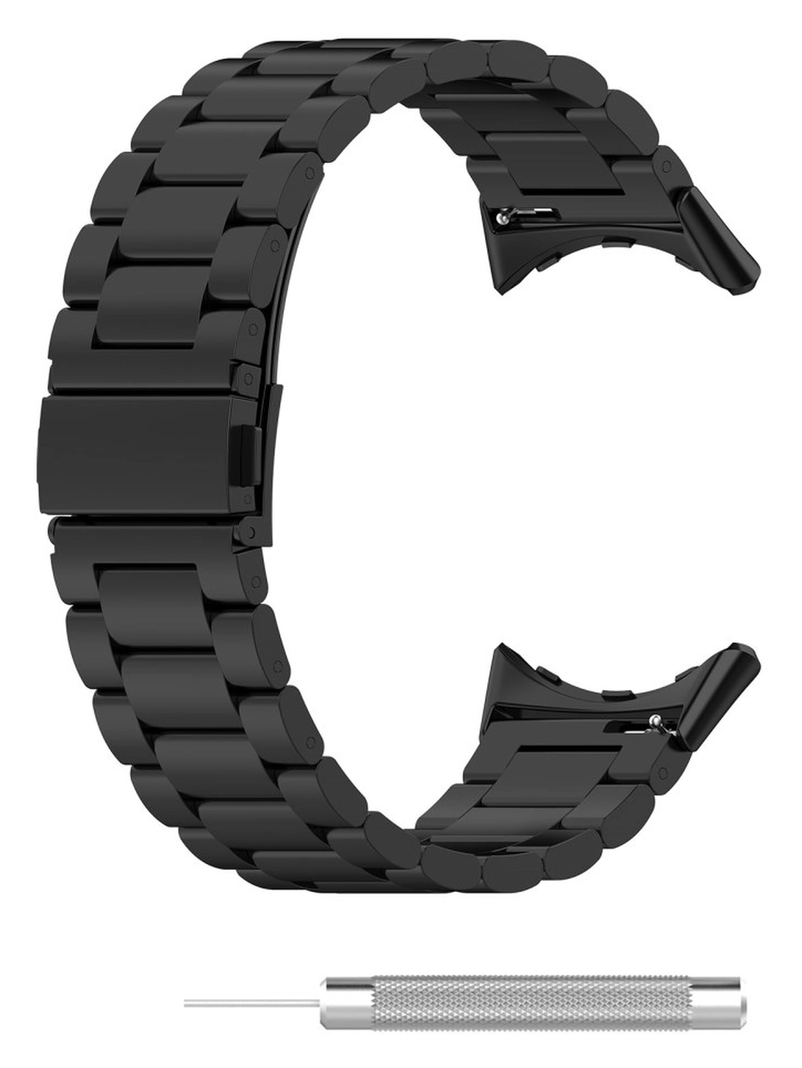 Google Pixel Watch 3 45MM Bandje - Roestvrij Staal - met Schakels - Zwart afbeelding 7