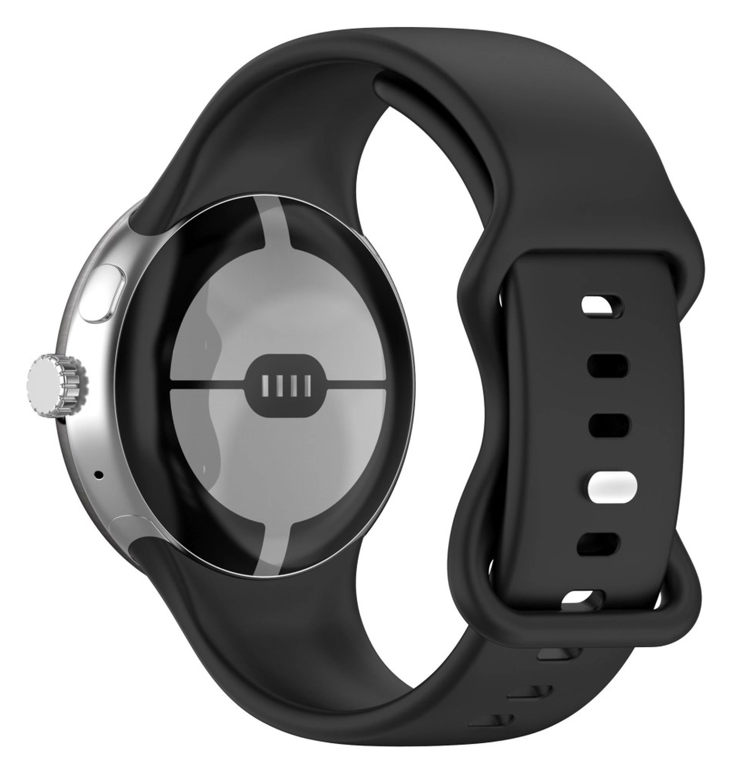 Google Pixel Watch 3 45MM Bandje - Siliconen met Gespsluiting - Zwart afbeelding 1