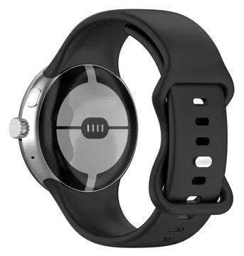 Google Pixel Watch 3 45MM Bandje - Siliconen met Gespsluiting - Zwart