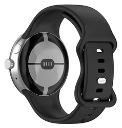 Google Pixel Watch 3 45MM Bandje - Siliconen met Gespsluiting - Zwart afbeelding