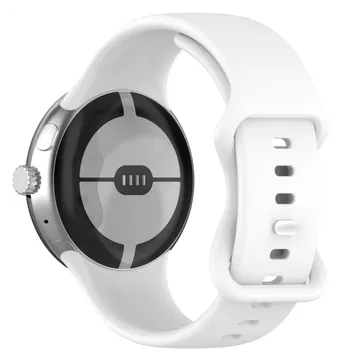 Google Pixel Watch 3 45MM Bandje - Siliconen met Gespsluiting - Wit