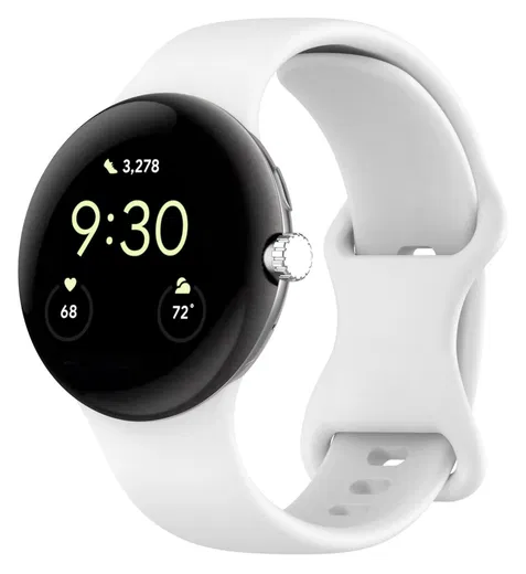 Google Pixel Watch 3 45MM Bandje - Siliconen met Gespsluiting - Wit afbeelding 4