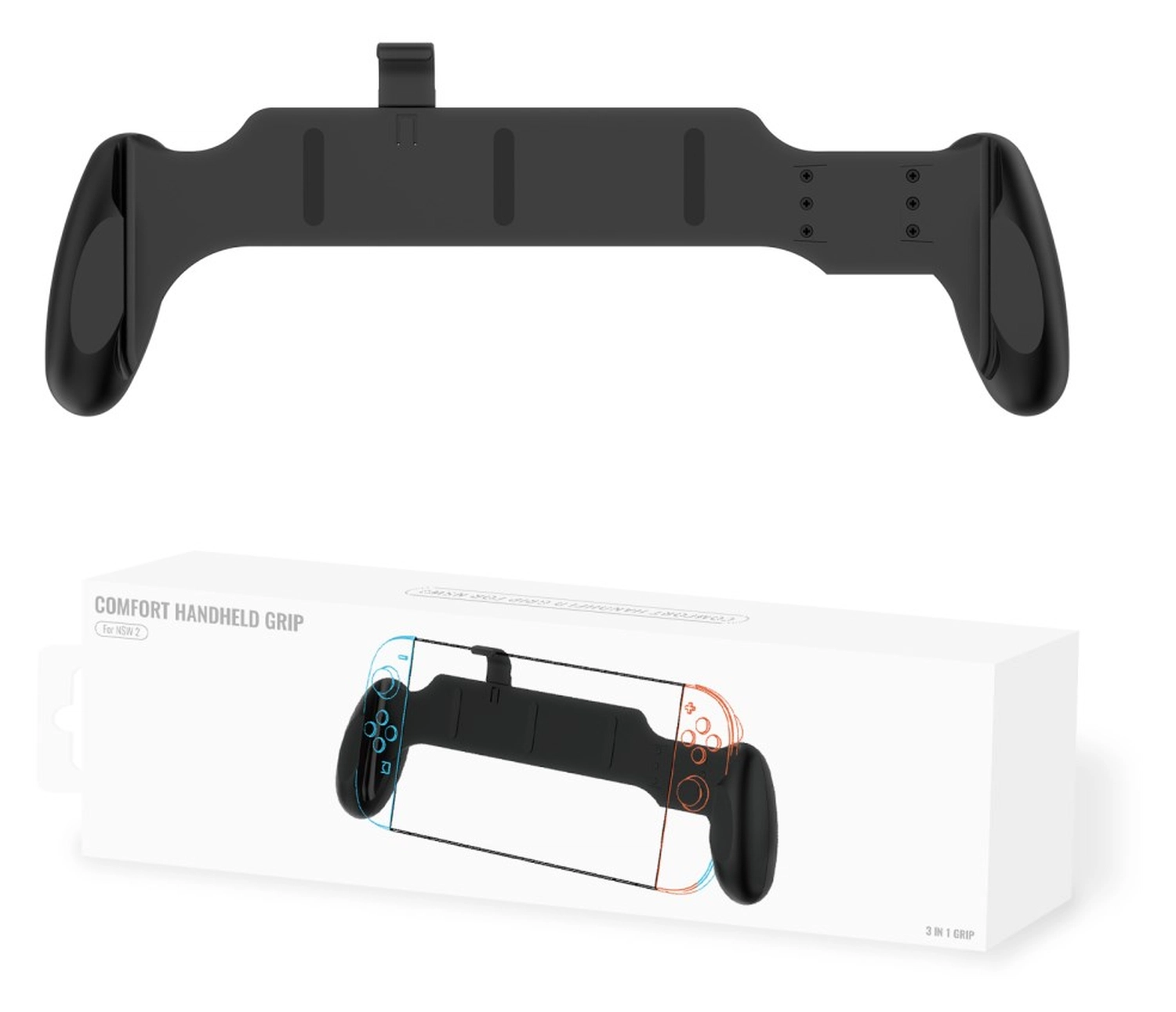 Nintendo Switch 2 Grip Standaard voor Ergonomisch Gamen Zwart afbeelding 5