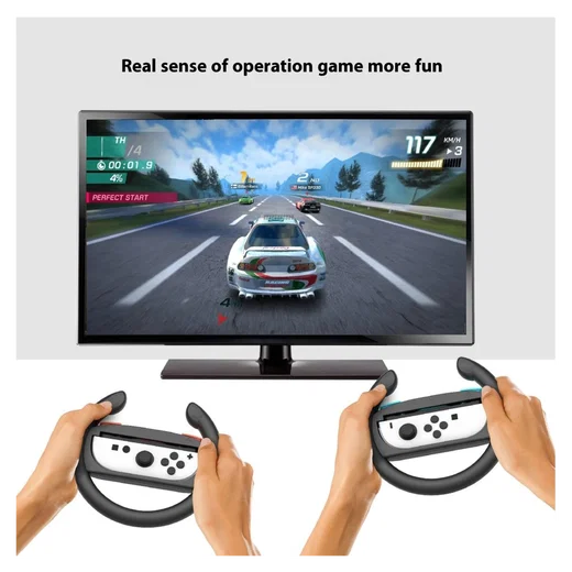 Stuurtjes voor Nintendo Switch 2 Joy-Cons - Stuurwiel Zwart (2-Pack) afbeelding 3