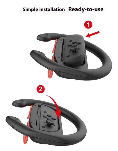 Stuurtjes voor Nintendo Switch 2 Joy-Cons - Stuurwiel Zwart (2-Pack) afbeelding 4