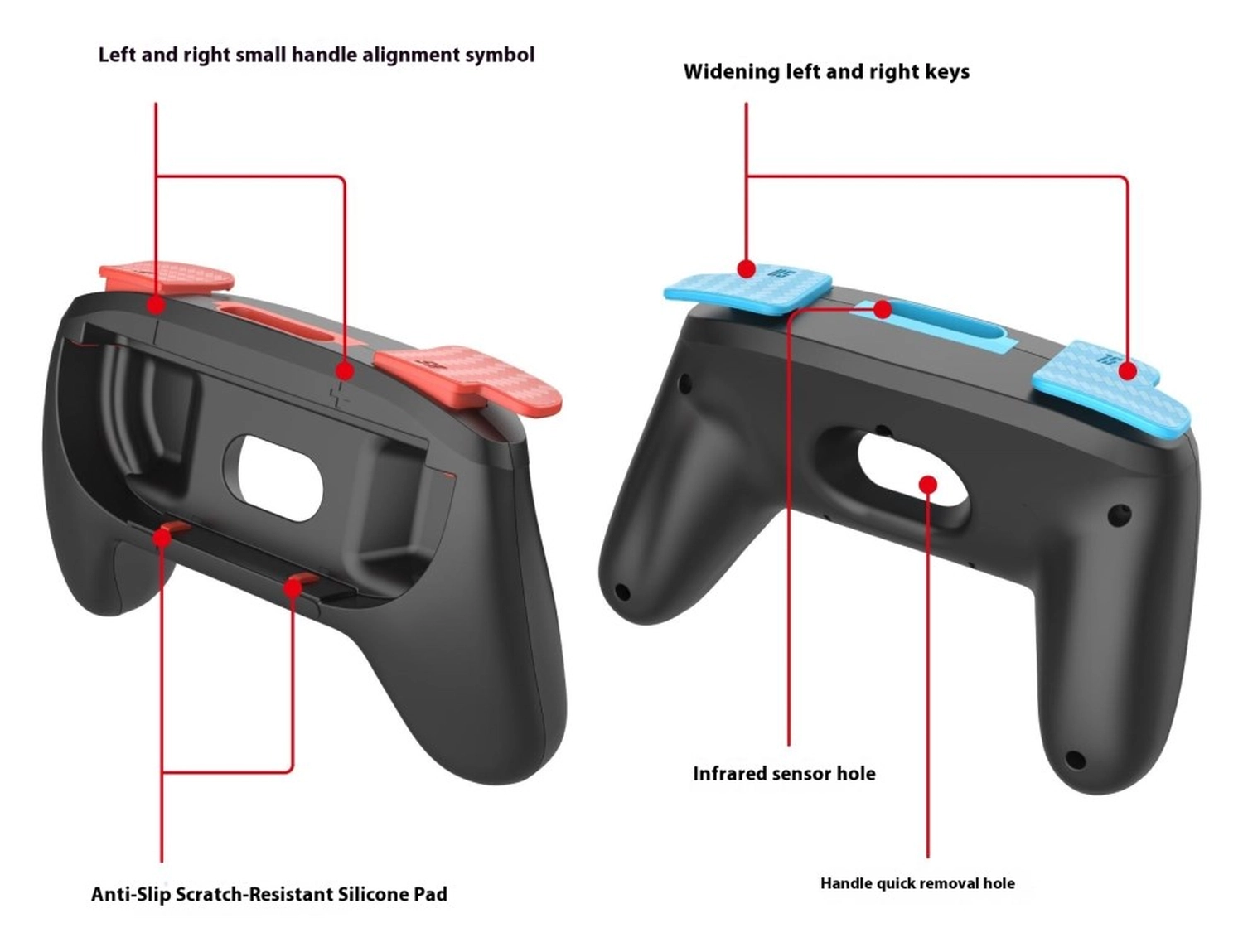 Nintendo Switch 2 Joy-Con Controller Grip 2-Pack (Rood/Blauw) afbeelding 5