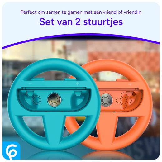 Nintendo Switch 2 Stuurtjes voor Joy-Cons - Stuurwiel Set Blauw/Oranje afbeelding 3
