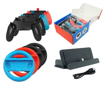 Nintendo Switch Game Accessoires Set Controller Grip, Stuurwielen & Oplaad Dock