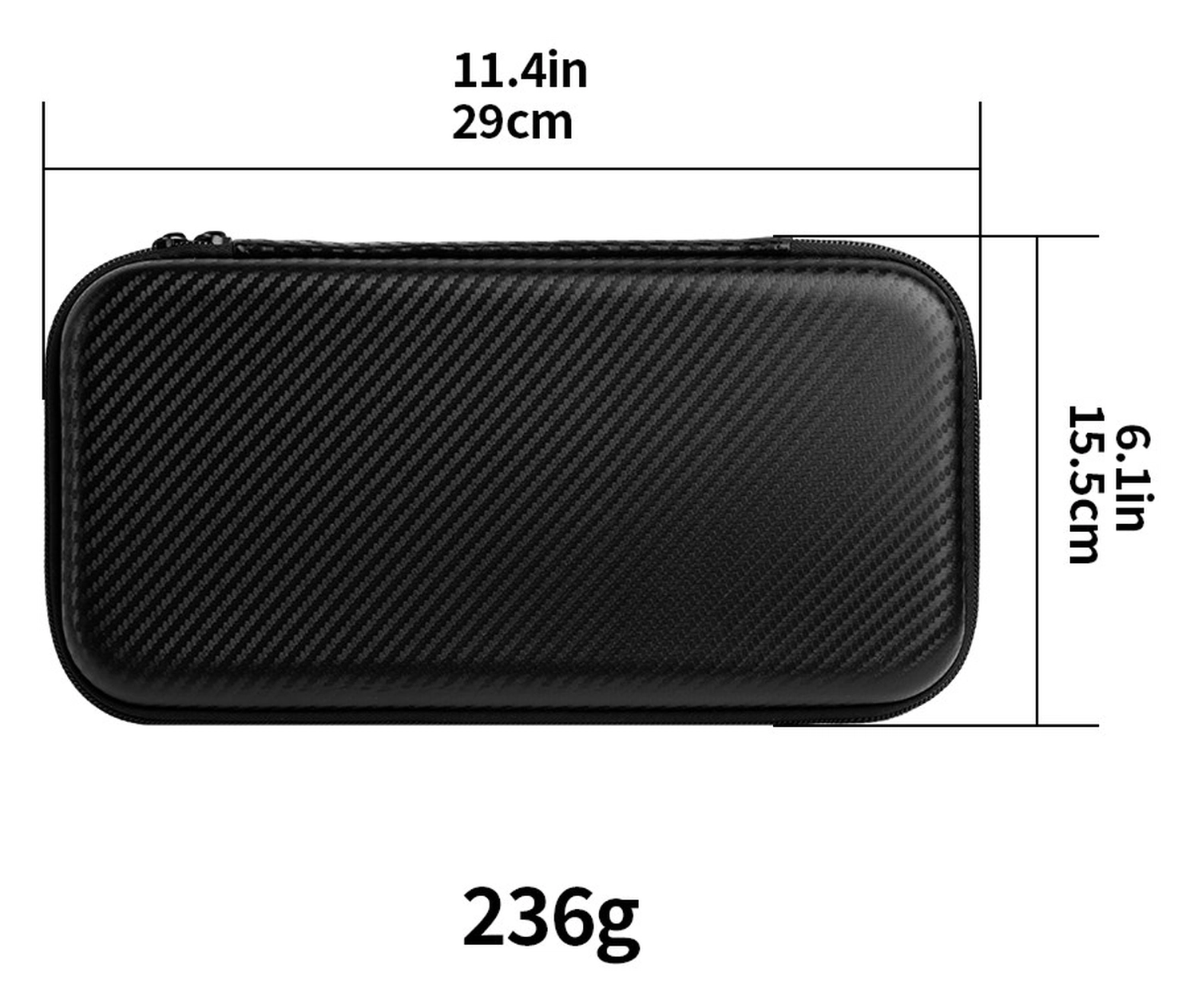 Nintendo Switch 2 Hoesje Opberghoes Carbon Fiber Travel Case Zwart afbeelding 11