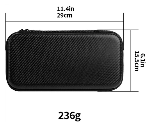Nintendo Switch 2 Hoesje Opberghoes Carbon Fiber Travel Case Zwart afbeelding 11