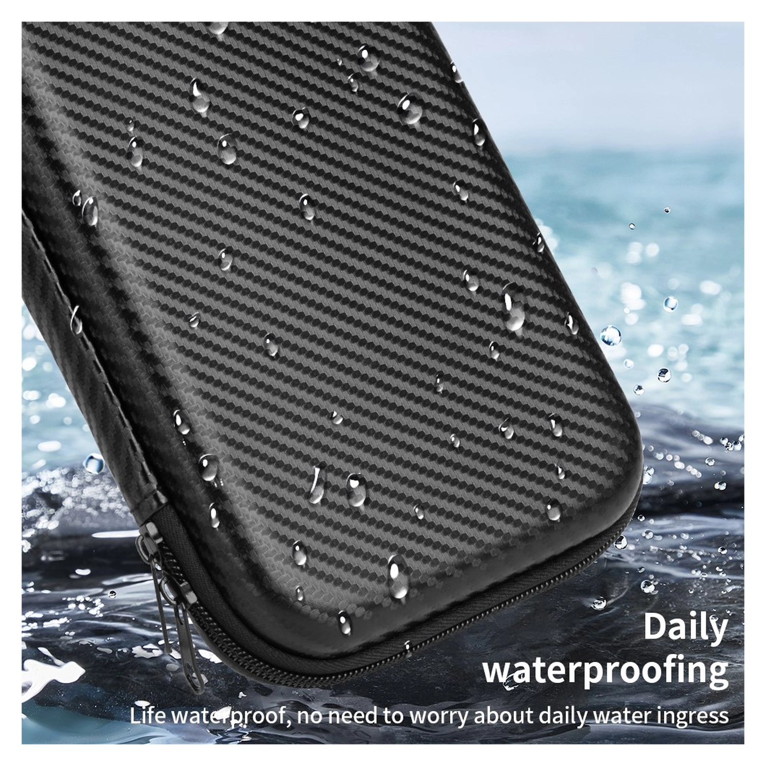 Nintendo Switch 2 Hoesje Opberghoes Carbon Fiber Travel Case Zwart afbeelding 4