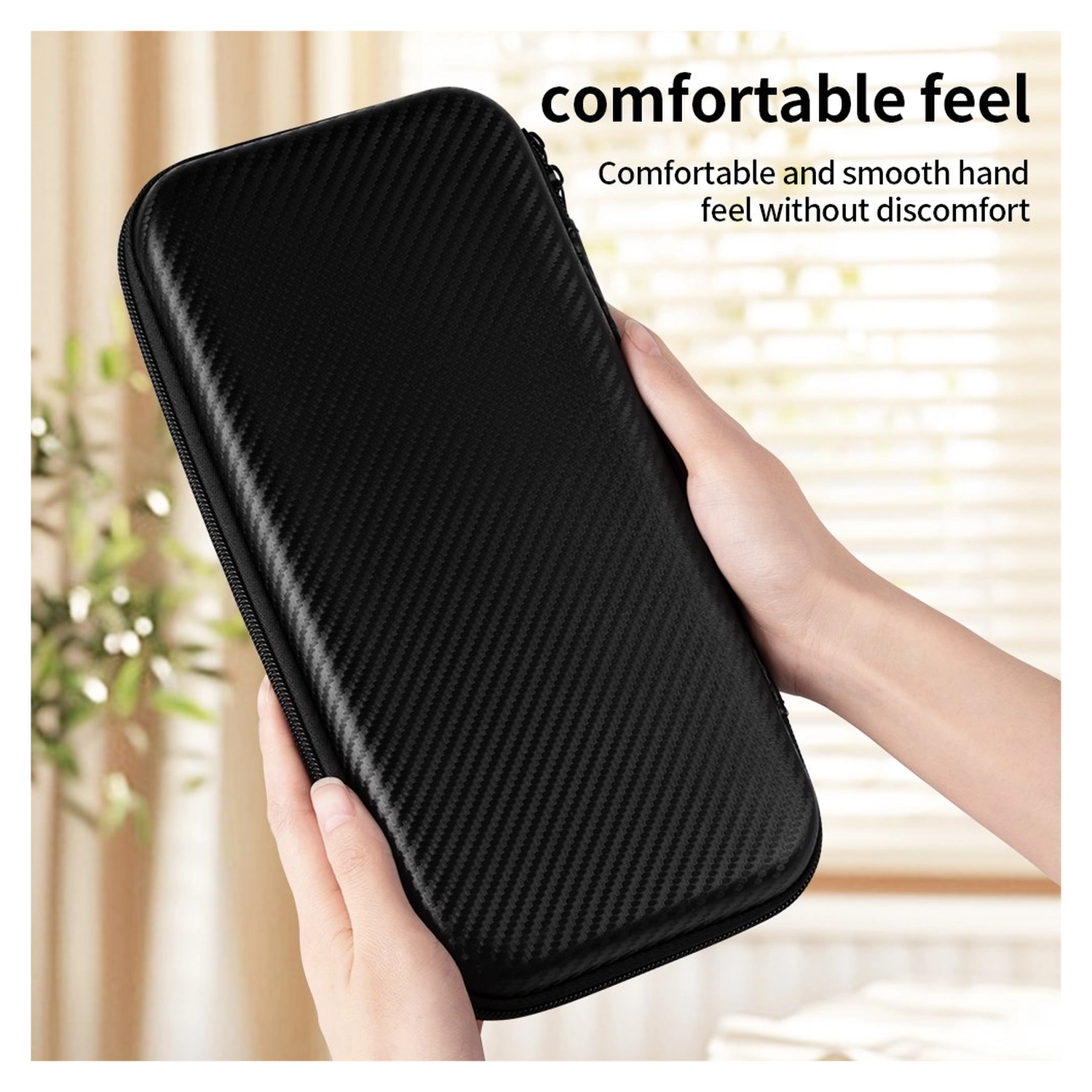 Nintendo Switch 2 Hoesje Opberghoes Carbon Fiber Travel Case Zwart afbeelding 5