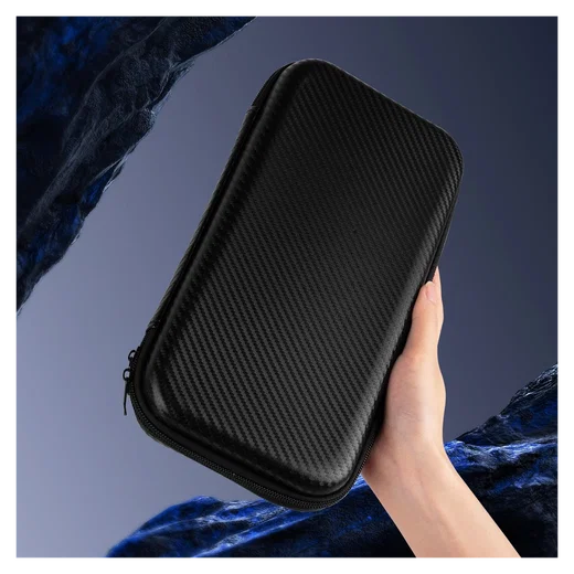 Nintendo Switch 2 Hoesje Opberghoes Carbon Fiber Travel Case Zwart afbeelding 8