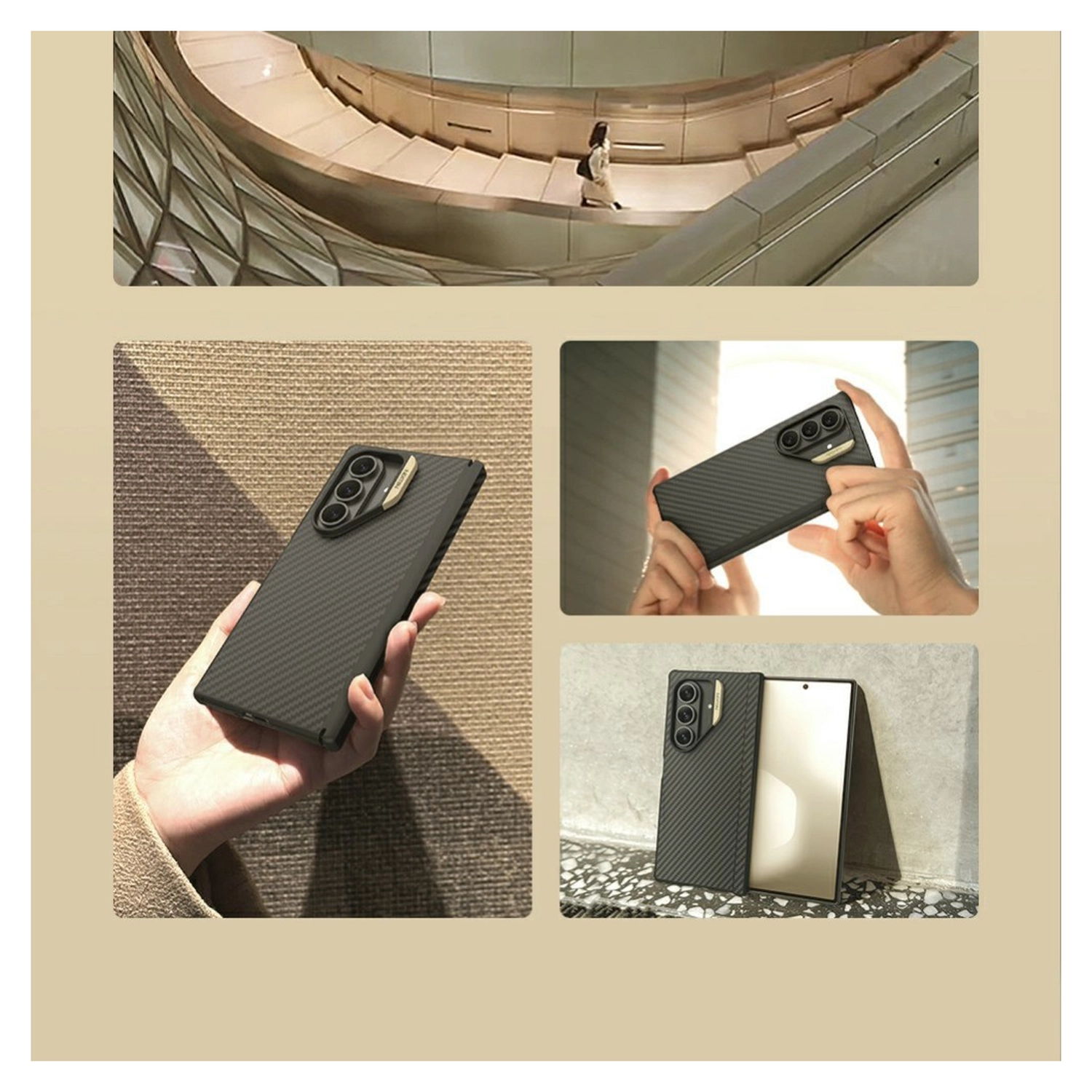 Nillkin Synthetic Fiber Pro Samsung Galaxy Z Fold 7 Hoesje met Pen MagSafe Zwart afbeelding 11