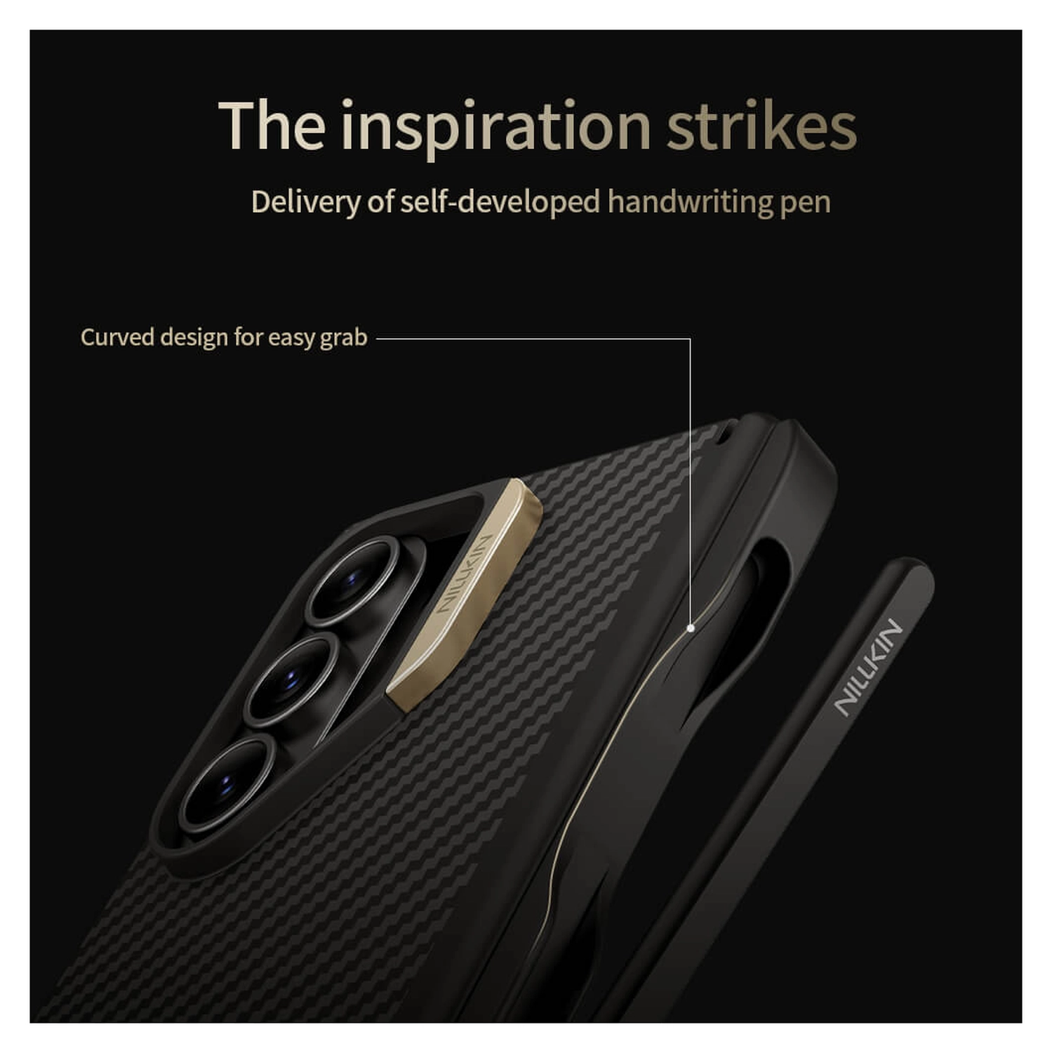 Nillkin Synthetic Fiber Pro Samsung Galaxy Z Fold 7 Hoesje met Pen MagSafe Zwart afbeelding 4