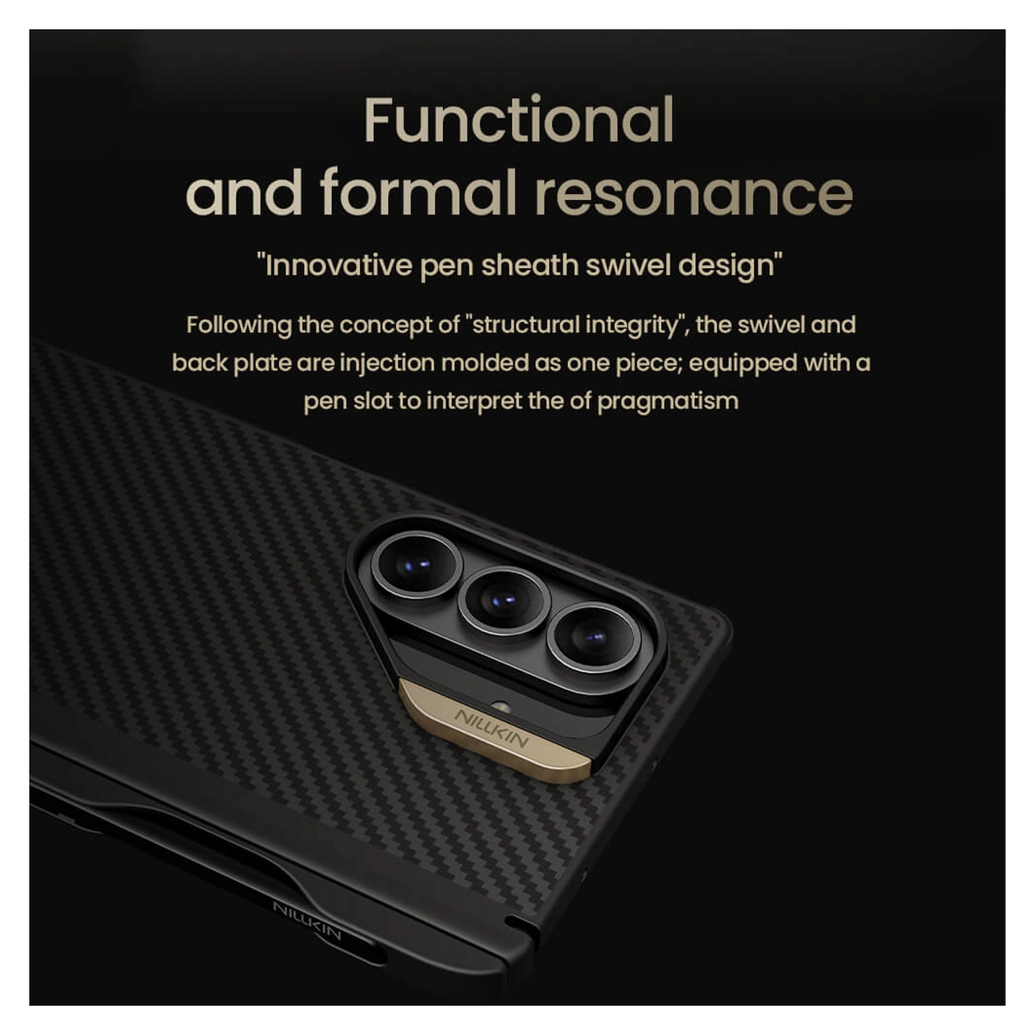 Nillkin Synthetic Fiber Pro Samsung Galaxy Z Fold 7 Hoesje met Pen MagSafe Zwart afbeelding 8