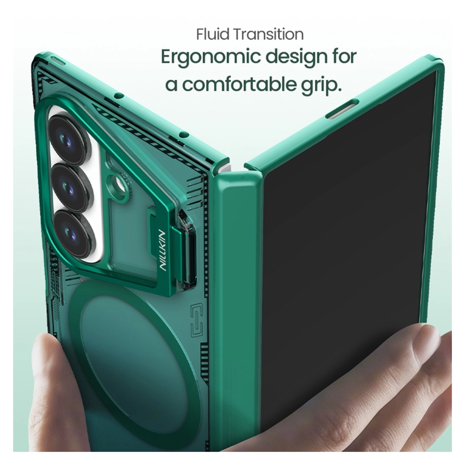 Nillkin IceBlade Prop Samsung Galaxy Z Fold 7 Hoesje MagSafe Back Cover Zwart afbeelding 3