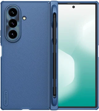 Nillkin Super Frosted Shield Samsung Z Fold 7 Hoesje MagSafe Pen Edition Blauw