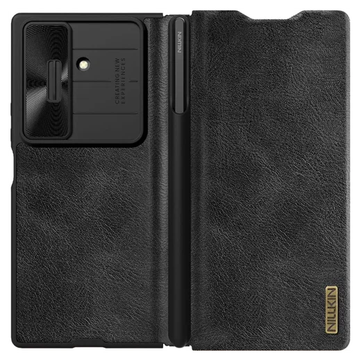 Nillkin Qin Leather Samsung Galaxy Z Fold 7 Hoesje Book Case Pen Edition Zwart afbeelding 1