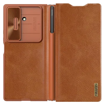 Nillkin Qin Leather Samsung Galaxy Z Fold 7 Hoesje Book Case Pen Edition Bruin