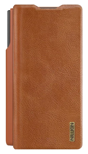 Nillkin Qin Leather Samsung Galaxy Z Fold 7 Hoesje Book Case Pen Edition Bruin afbeelding 4