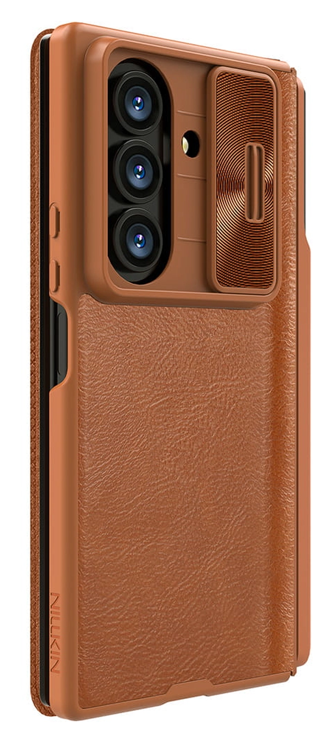 Nillkin Qin Leather Samsung Galaxy Z Fold 7 Hoesje Book Case Pen Edition Bruin afbeelding 5