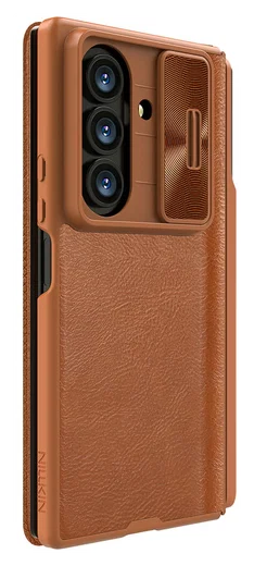 Nillkin Qin Leather Samsung Galaxy Z Fold 7 Hoesje Book Case Pen Edition Bruin afbeelding 5