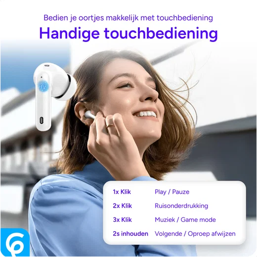 Duo Pack SBG Draadloze Oordopjes met Bluetooth Noise Cancelling Wit afbeelding 5