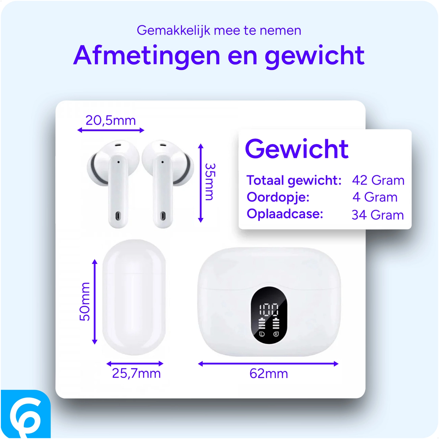 Duo Pack SBG Draadloze Oordopjes met Bluetooth Noise Cancelling Wit afbeelding 8