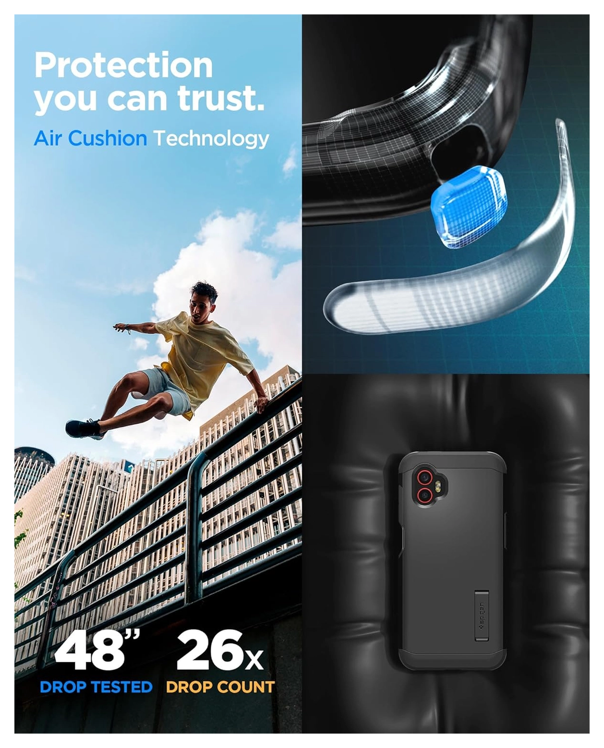 Spigen Tough Armor Samsung Galaxy Xcover 7 Pro Hoesje Back Cover Zwart afbeelding 6