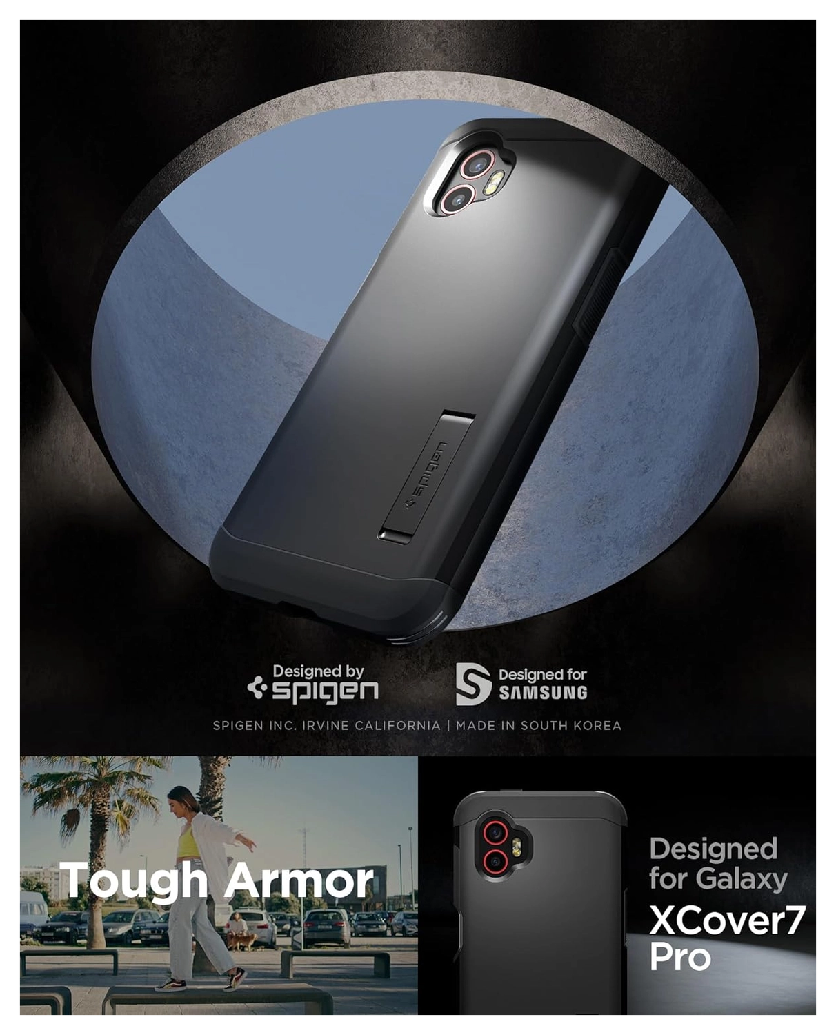Spigen Tough Armor Samsung Galaxy Xcover 7 Pro Hoesje Back Cover Zwart afbeelding 7