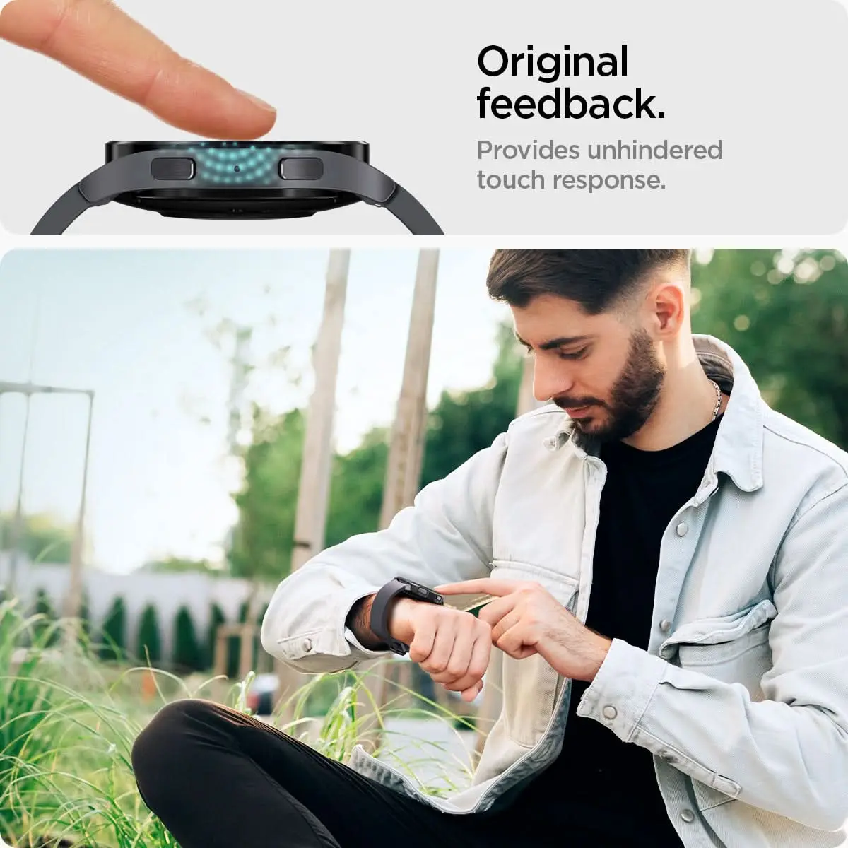 Spigen EZ Fit - Samsung Galaxy Watch 6 44MM Screen Protector Glas 2-Pack afbeelding 4